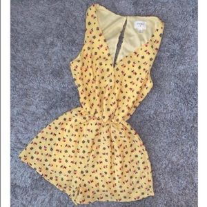 Yellow floral romper